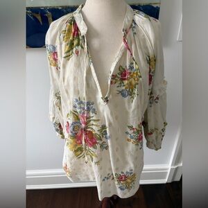 Floral Boho Blouse with V-Neck